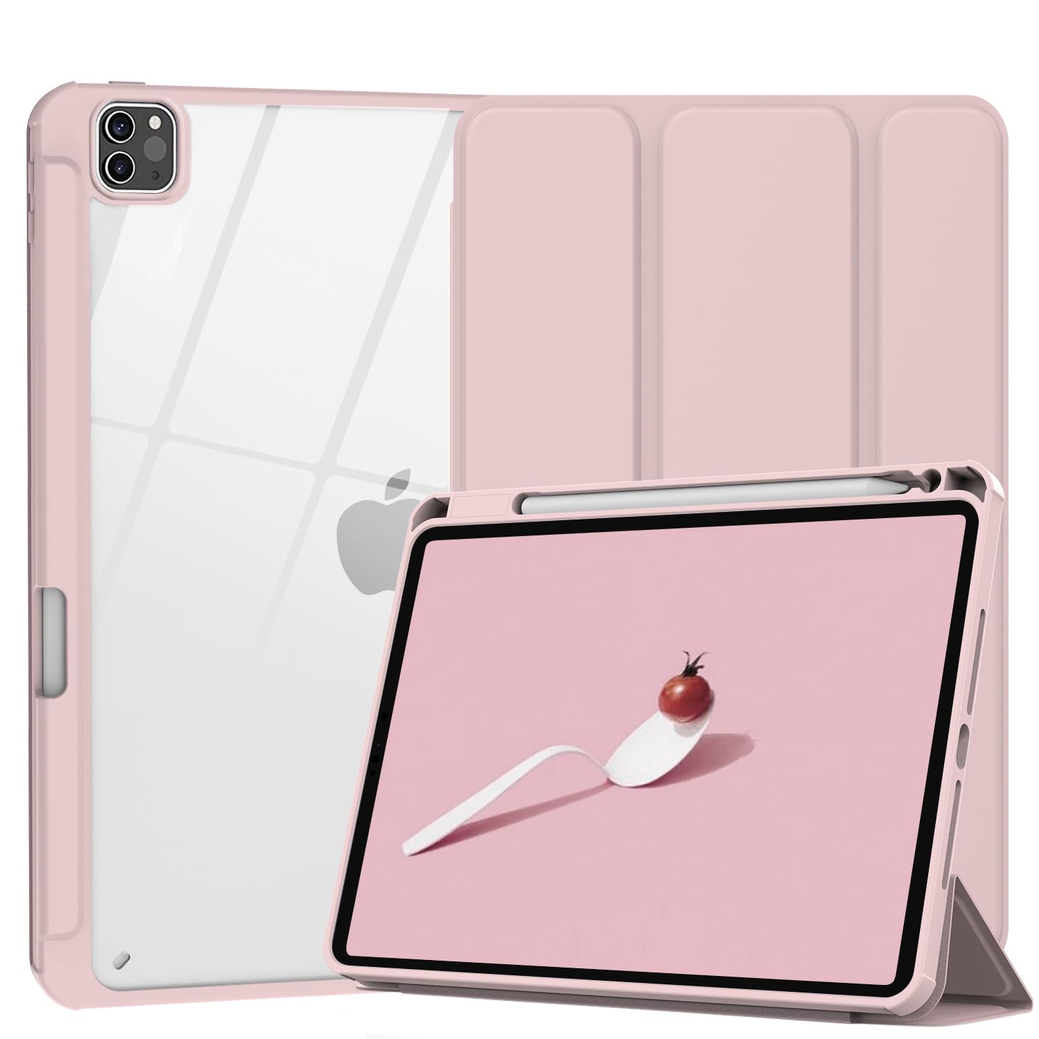 Premium PU Leather iPad Pro 11 Inch Case Stand, Pink