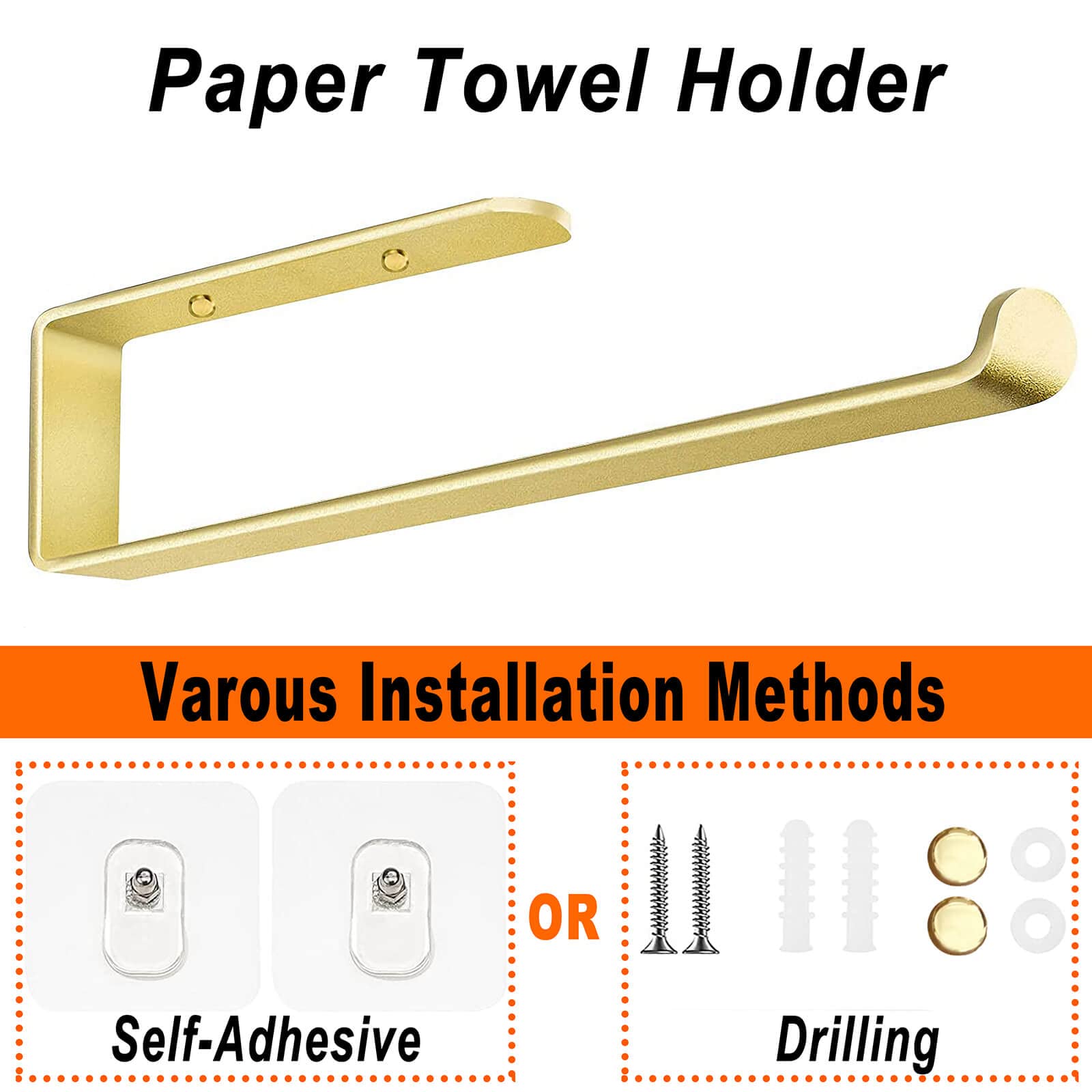 Stainless Steel Rust-Resistant Paper Towel Holder 31cm