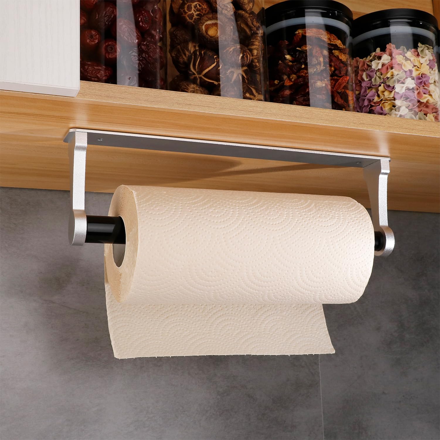 Aluminum Paper Towel Holder Wall/Adhesive Mount, Silver