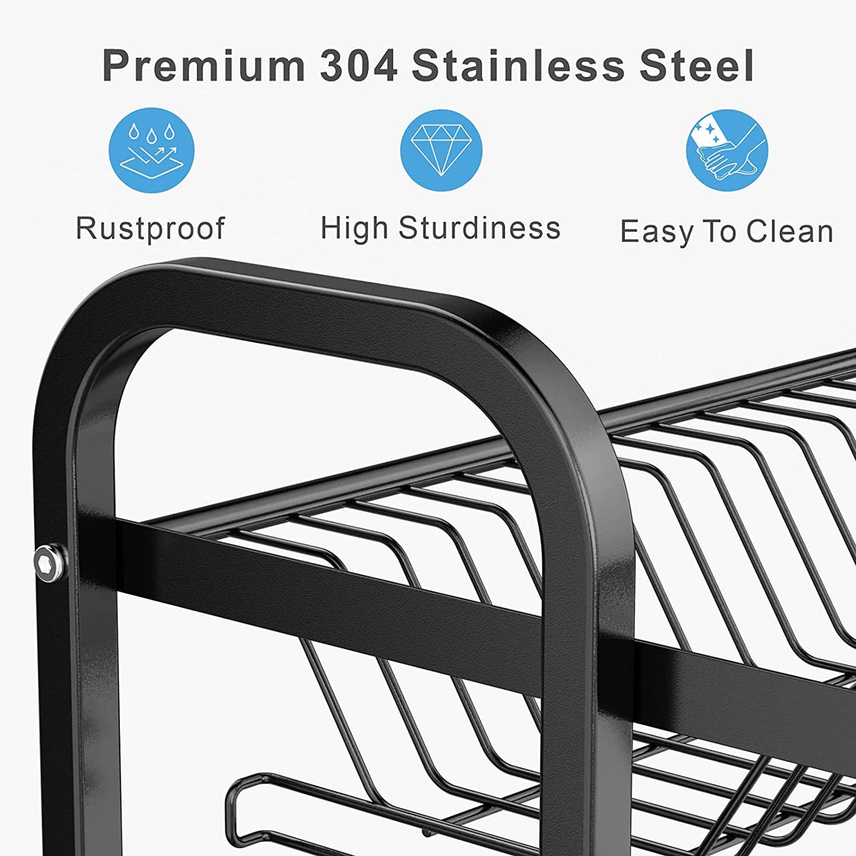 Dish Rack 2 Tier Dish Dryer Drainer Stainless Steel Dish Drying Rack D