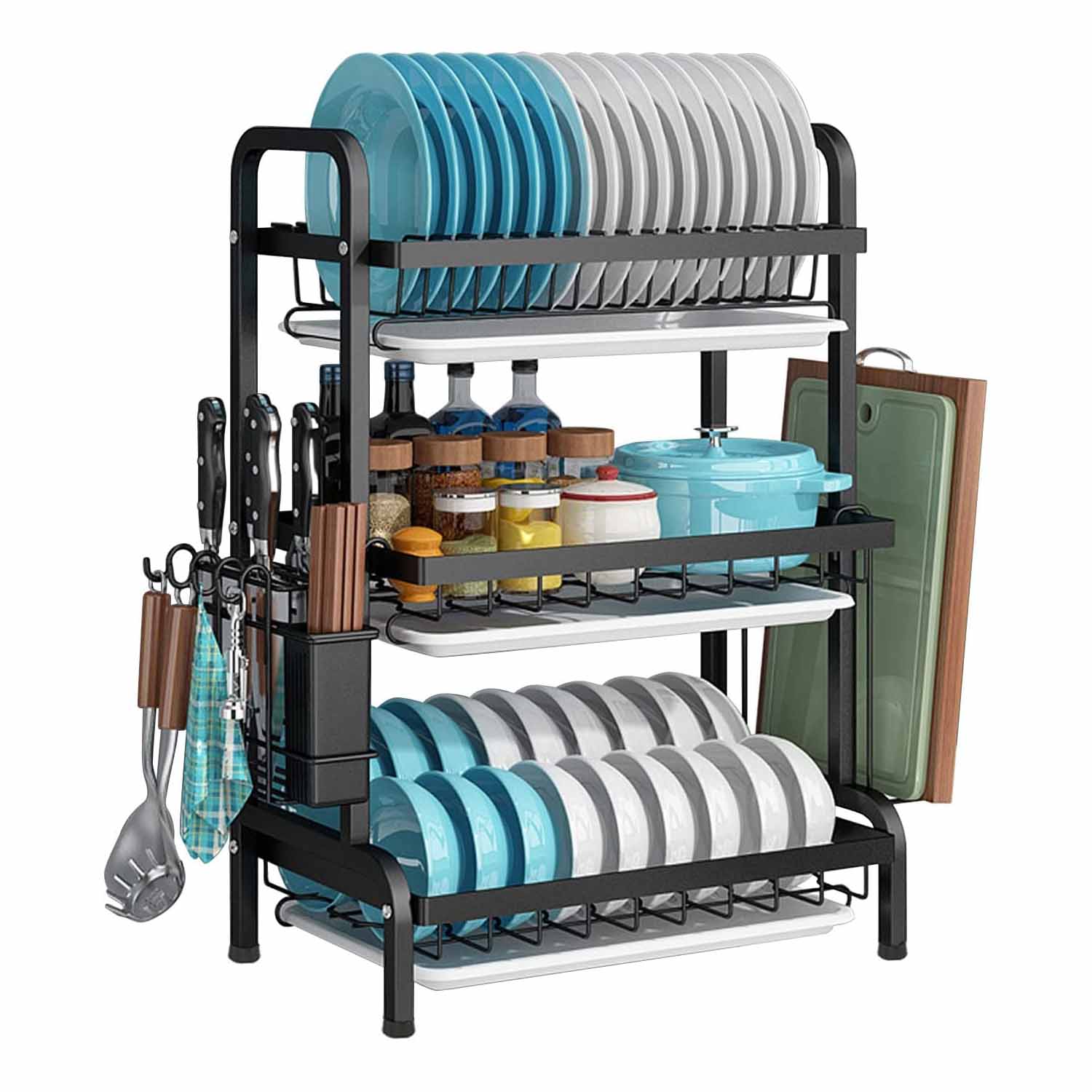 Dish Rack 3 Tier Dish Dryer Drainer Stainless Steel Dish Drying Rack D Dish Rack 3 Tier Dish Dryer Drainer Stainless Steel Dish Drying Rack D