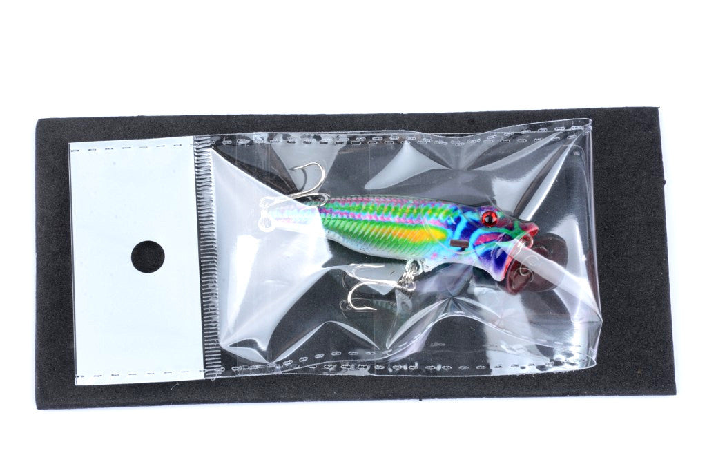 4X 6.5cm Fishing Popper Lures, 3D Eyes, Fresh/Saltwater