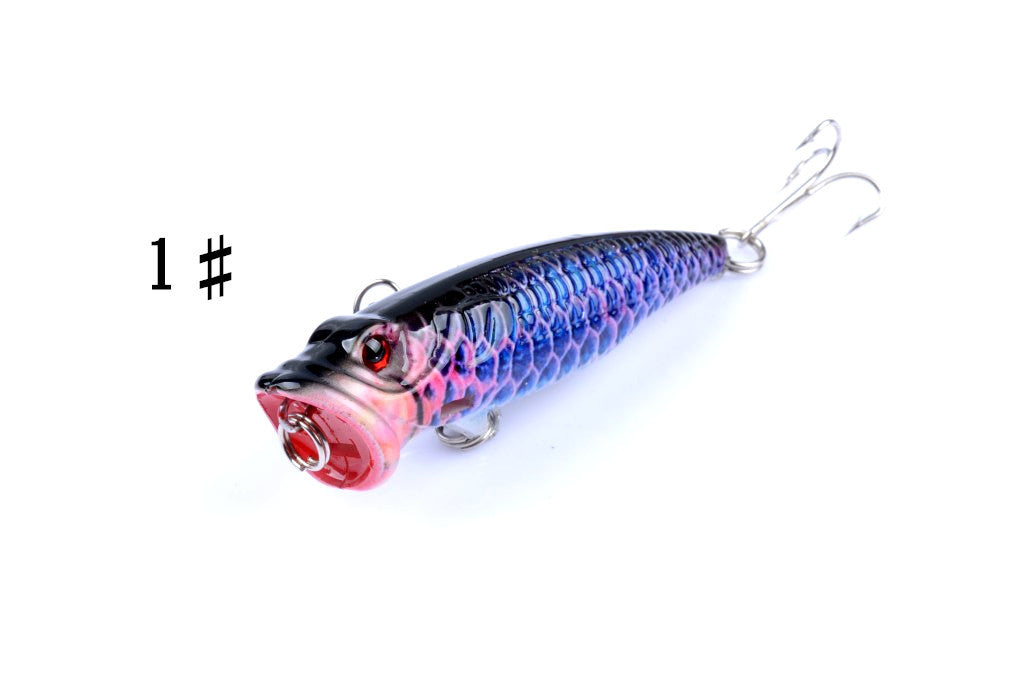 4X 6.5cm Fishing Popper Lures, 3D Eyes, Fresh/Saltwater