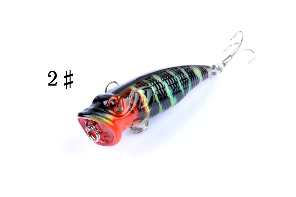 4X 6.5cm Fishing Popper Lures, 3D Eyes, Fresh/Saltwater