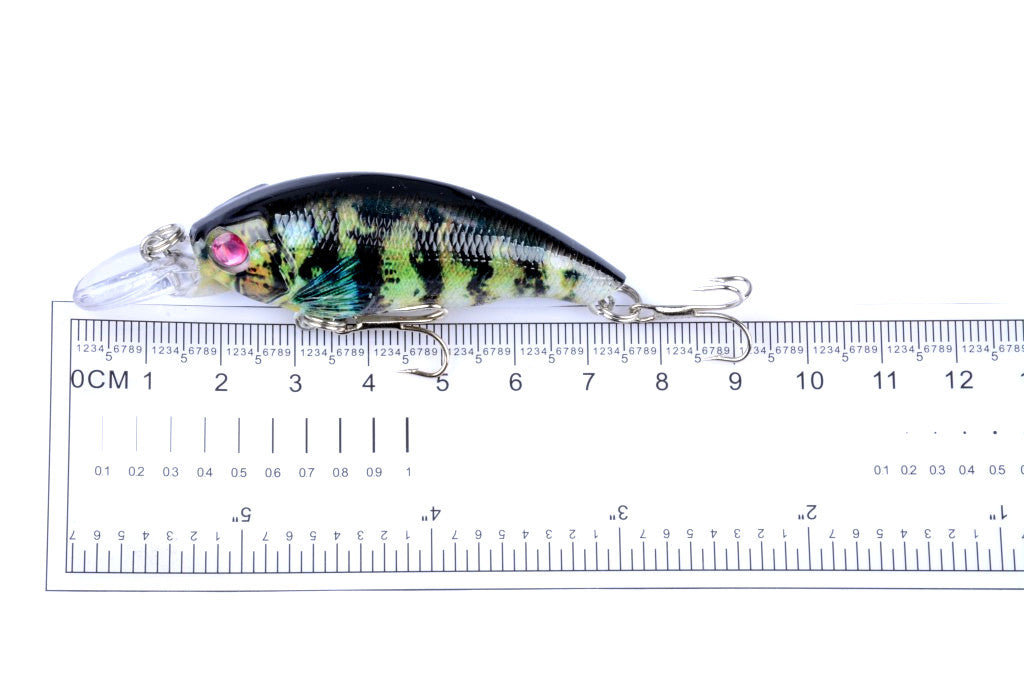 4x 7.5cm Popper Crank Bait Fishing Lures with 3D Eyes