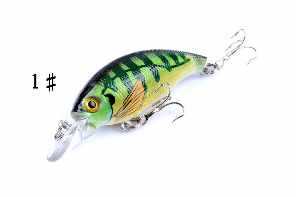 4x 7.5cm Popper Crank Bait Fishing Lures with 3D Eyes