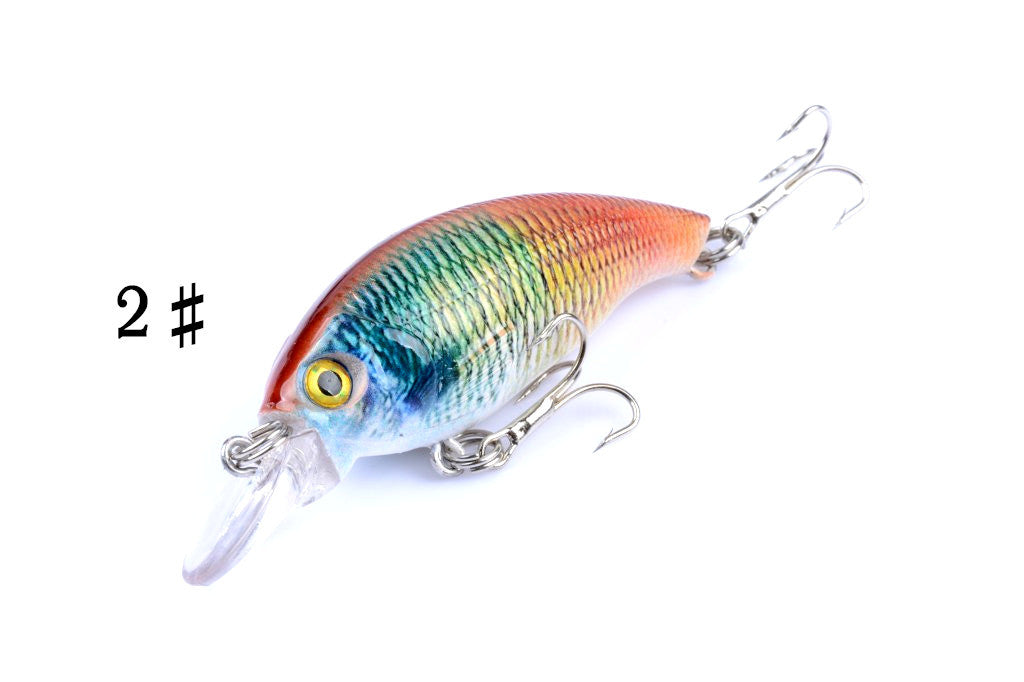 4x 7.5cm Popper Crank Bait Fishing Lures with 3D Eyes