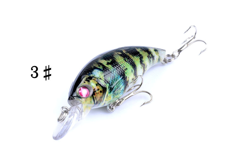 4x 7.5cm Popper Crank Bait Fishing Lures with 3D Eyes