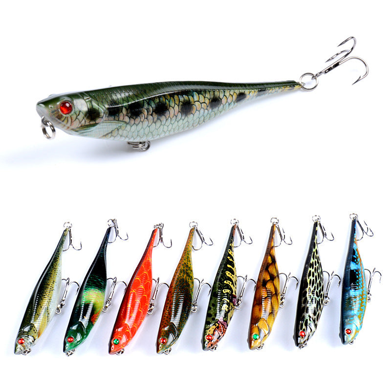 Set of 9 Vibrant 9.9cm Fishing Lures with 3D Eyes for Fresh & Saltwater