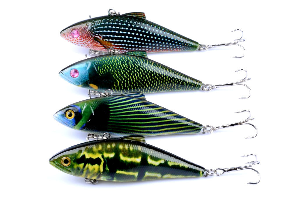 4x 8.5cm Vib Bait Fishing Lures Sharp Hooks Saltwater