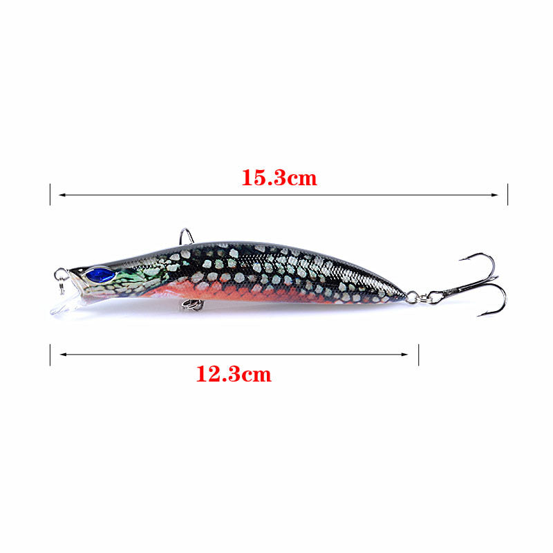 5X 12.3cm Topwater ABS Hard Fishing Lures for Fresh/Saltwater