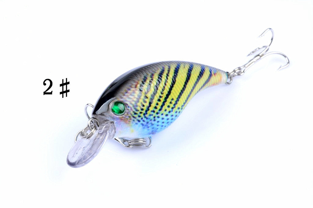 4x 7.5cm Popper Crank Bait Fishing Lures, 3D Eyes, Saltwater