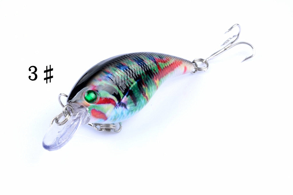 4x 7.5cm Popper Crank Bait Fishing Lures, 3D Eyes, Saltwater