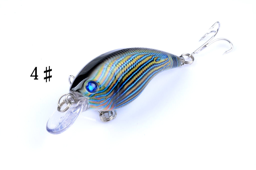 4x 7.5cm Popper Crank Bait Fishing Lures, 3D Eyes, Saltwater