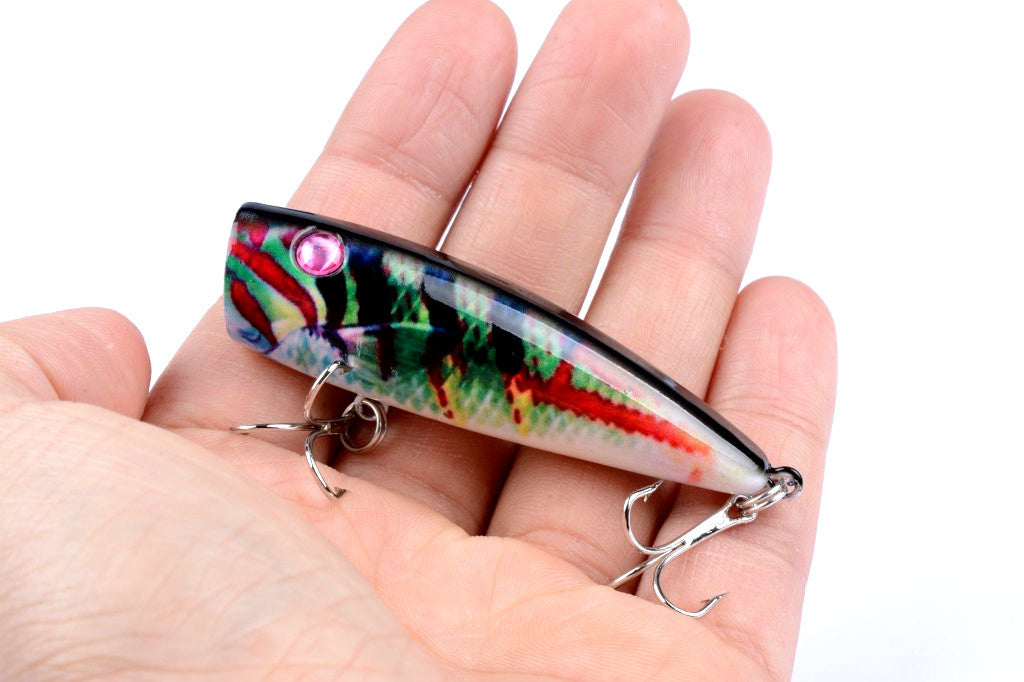 Set of 4 Durable Topwater Popper Fishing Lures - 6.8cm