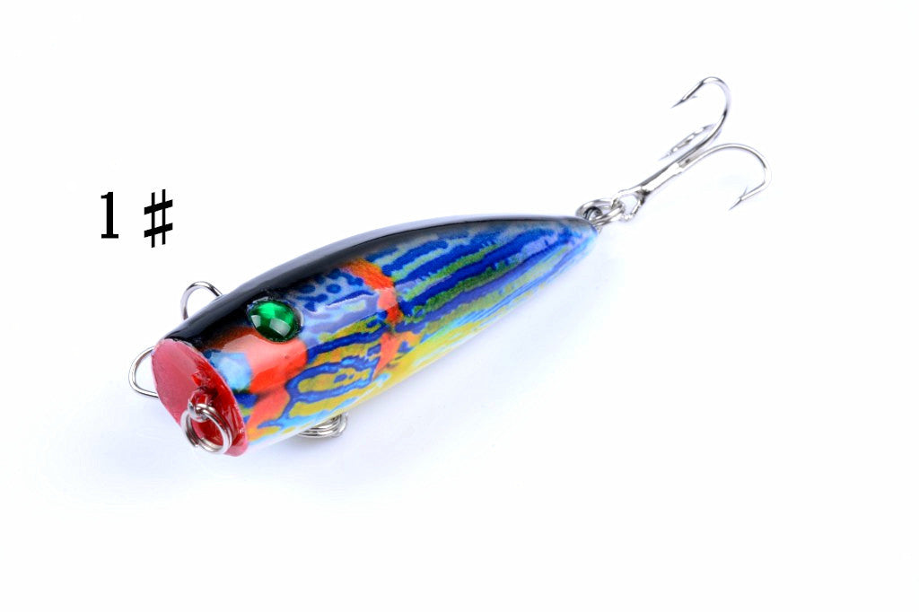 Set of 4 Durable Topwater Popper Fishing Lures - 6.8cm