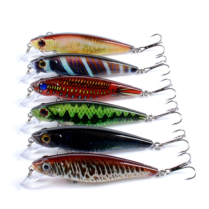 6x 8.6cm Topwater Fishing Lures w/ 3D Eyes & Sharp Hooks