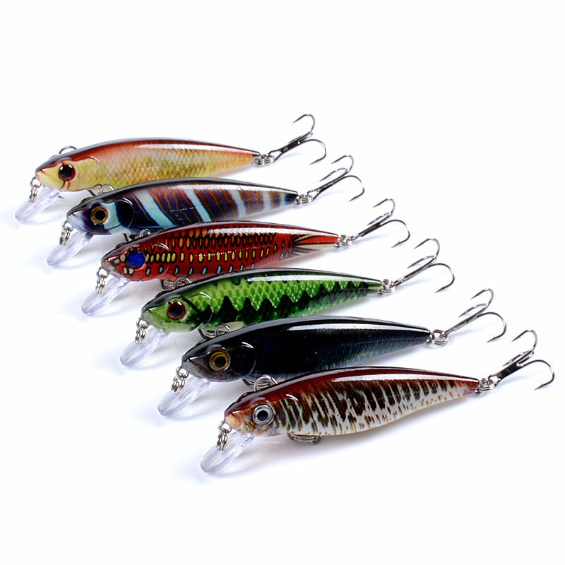 6x 8.6cm Topwater Fishing Lures w/ 3D Eyes & Sharp Hooks