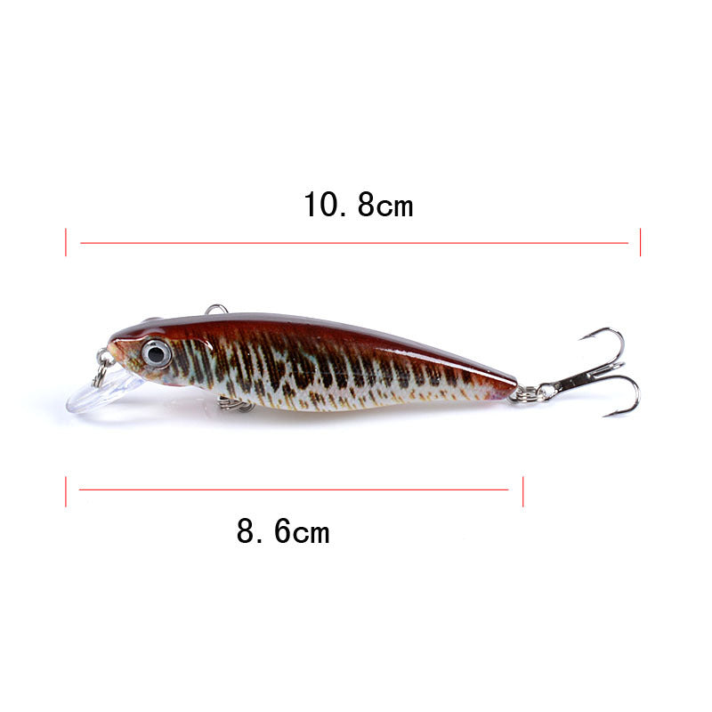 6x 8.6cm Topwater Fishing Lures w/ 3D Eyes & Sharp Hooks