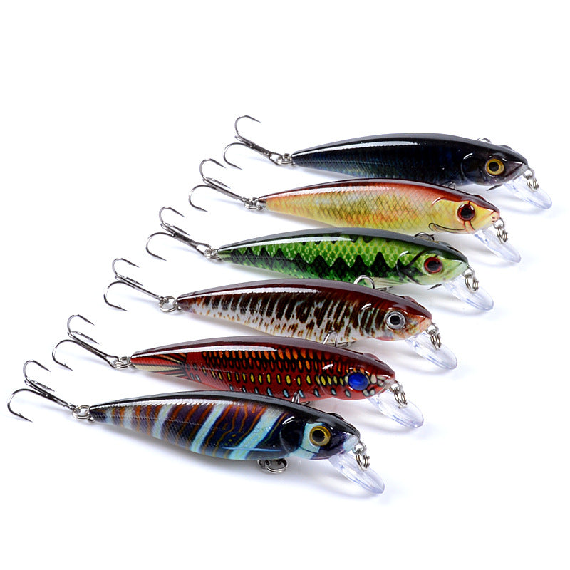 6x 8.6cm Topwater Fishing Lures w/ 3D Eyes & Sharp Hooks