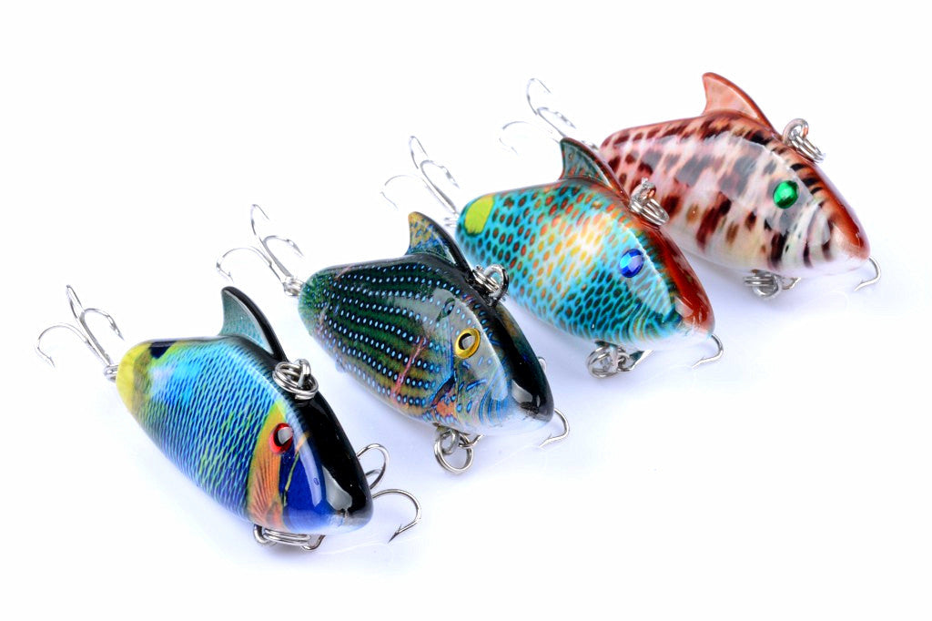 4x 5.5cm Colorful Vib Bait Fishing Lures, Salt/Freshwater