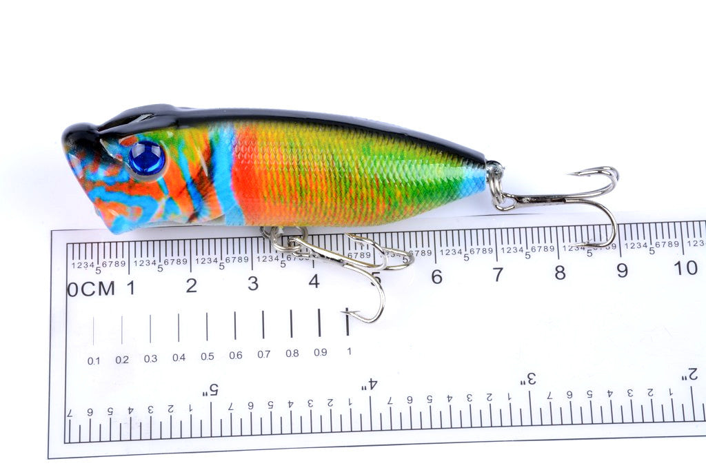 4x 6.5cm Topwater Popper Fishing Lures with 3D Eyes