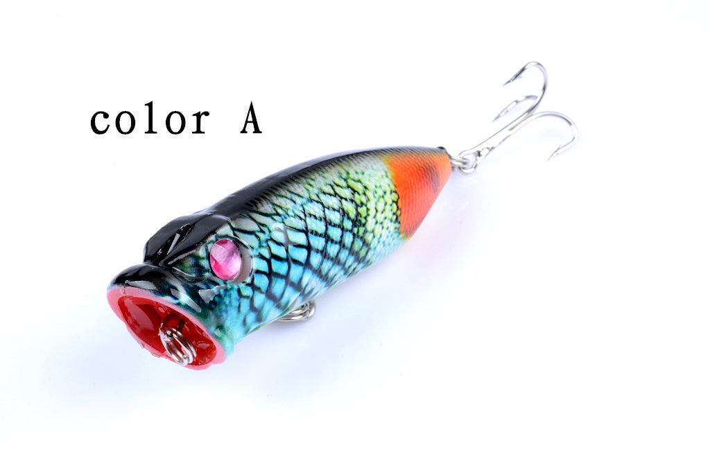 4x 6.5cm Topwater Popper Fishing Lures with 3D Eyes