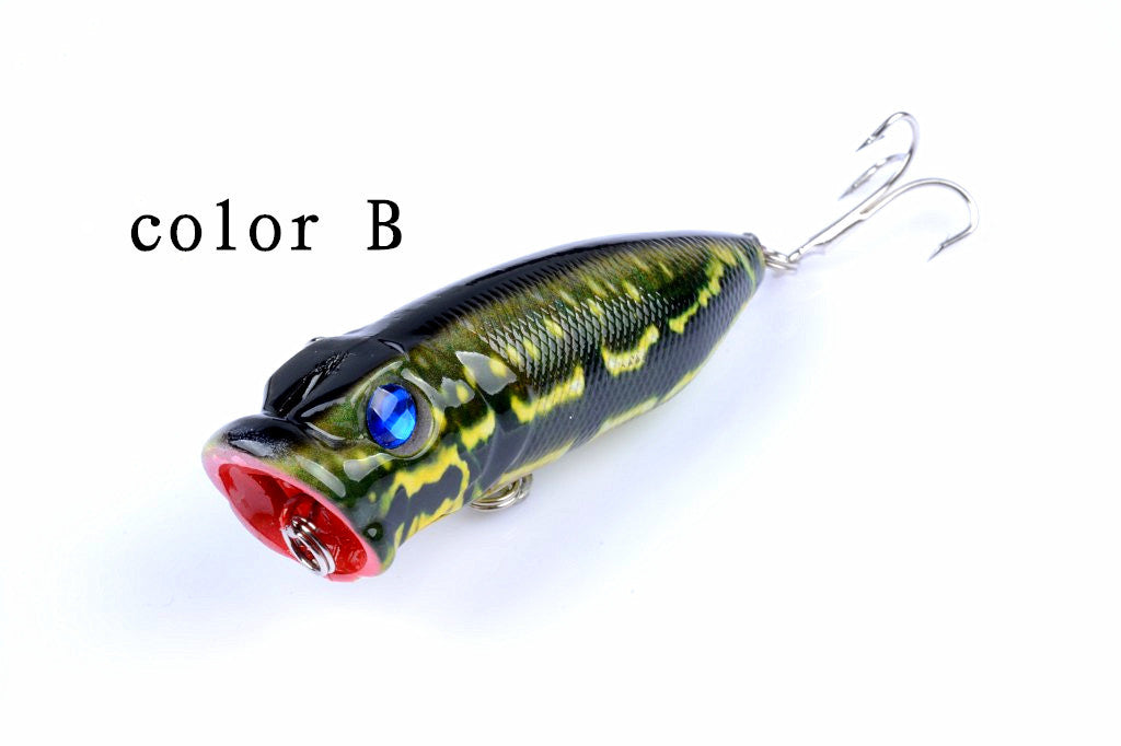 4x 6.5cm Topwater Popper Fishing Lures with 3D Eyes