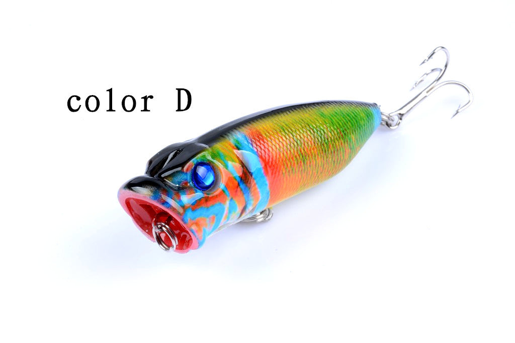 4x 6.5cm Topwater Popper Fishing Lures with 3D Eyes