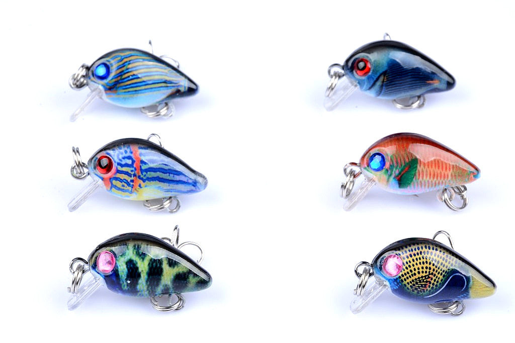 6x 3cm Popper Crank Bait Lures, Exquisite Coating, Sharp Hooks