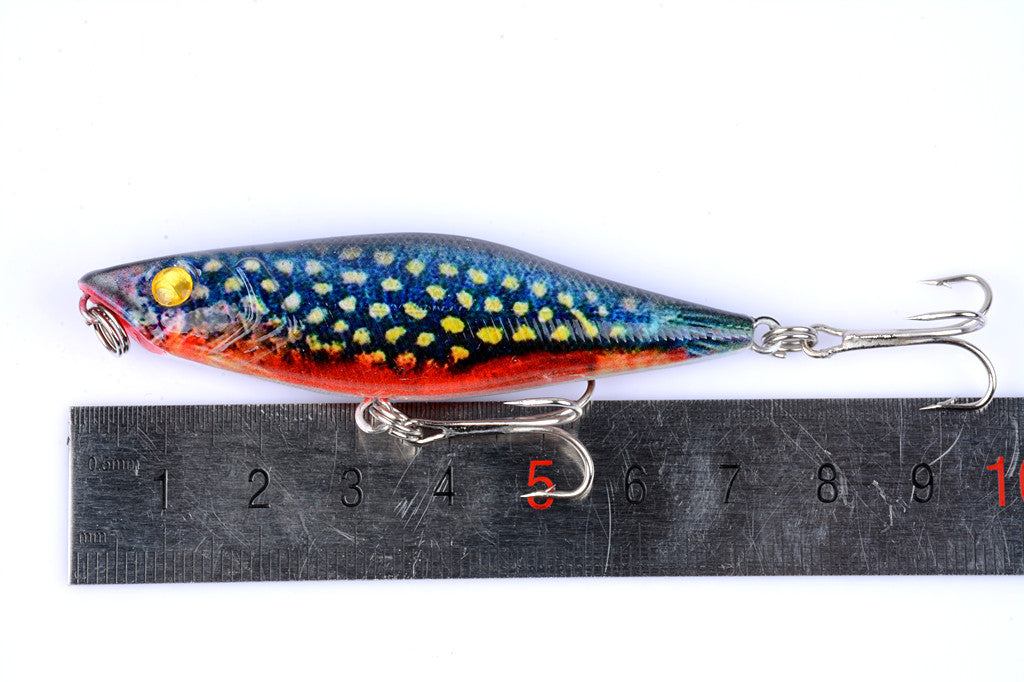 5X 7.5cm Topwater Popper Fishing Lures, Multi-Color