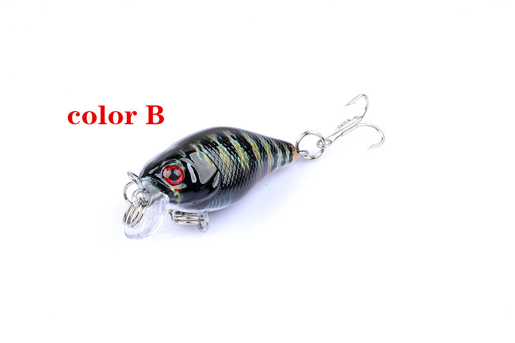 6x 4.3cm Popper Crank Bait Fishing Lures, 6 Colors, Topwater