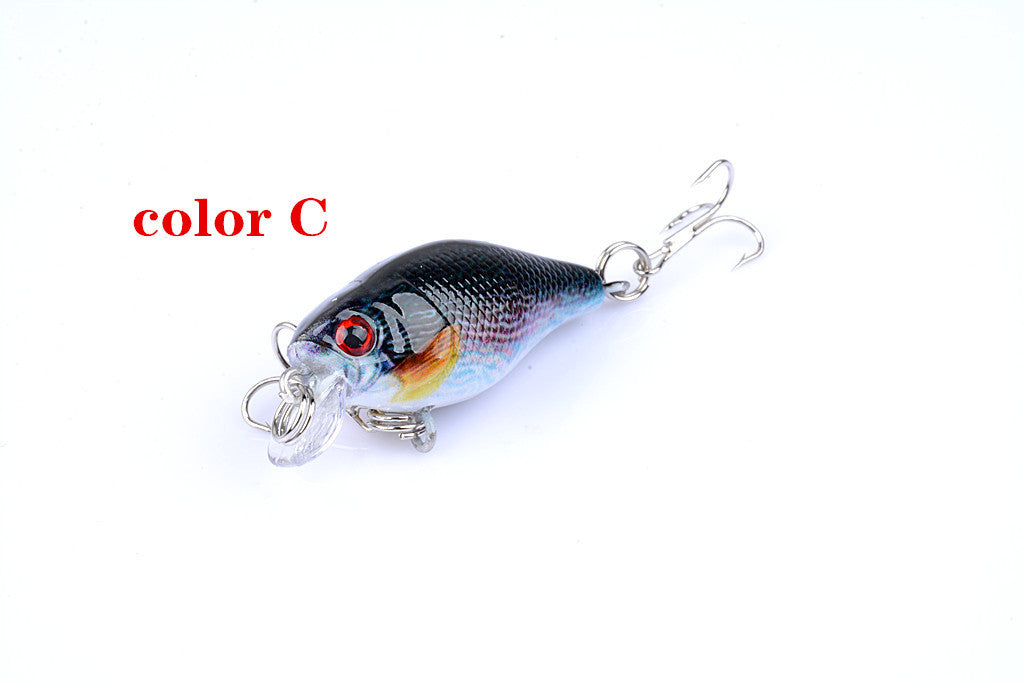 6x 4.3cm Popper Crank Bait Fishing Lures, 6 Colors, Topwater