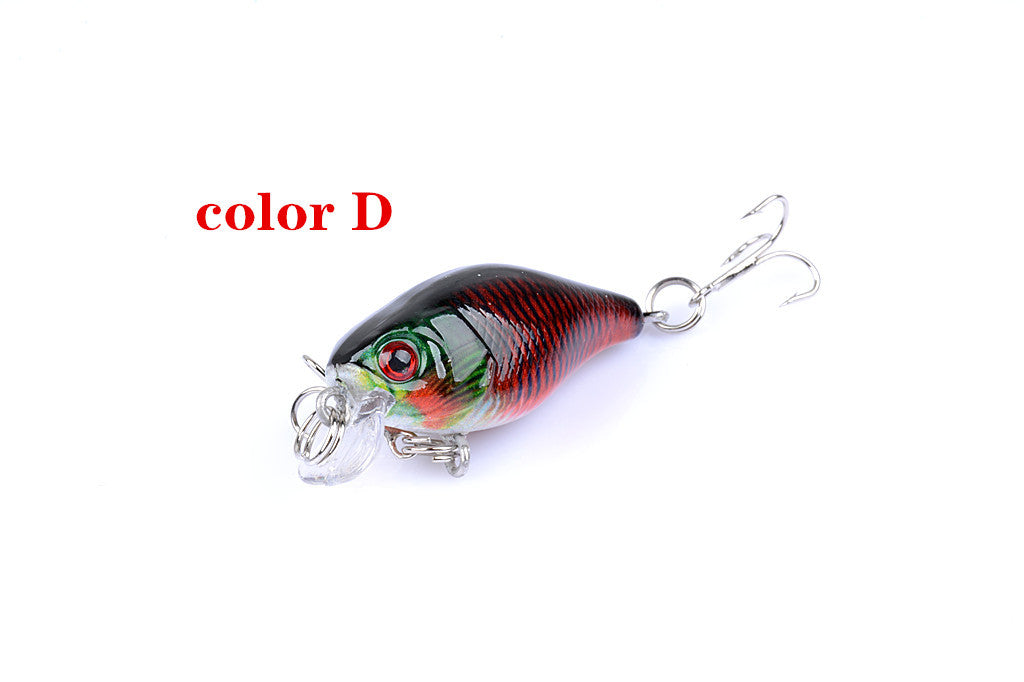 6x 4.3cm Popper Crank Bait Fishing Lures, 6 Colors, Topwater