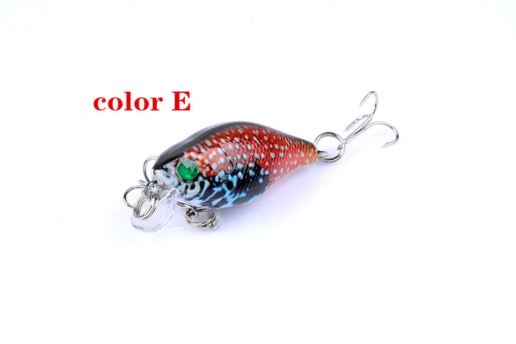 6x 4.3cm Popper Crank Bait Fishing Lures, 6 Colors, Topwater