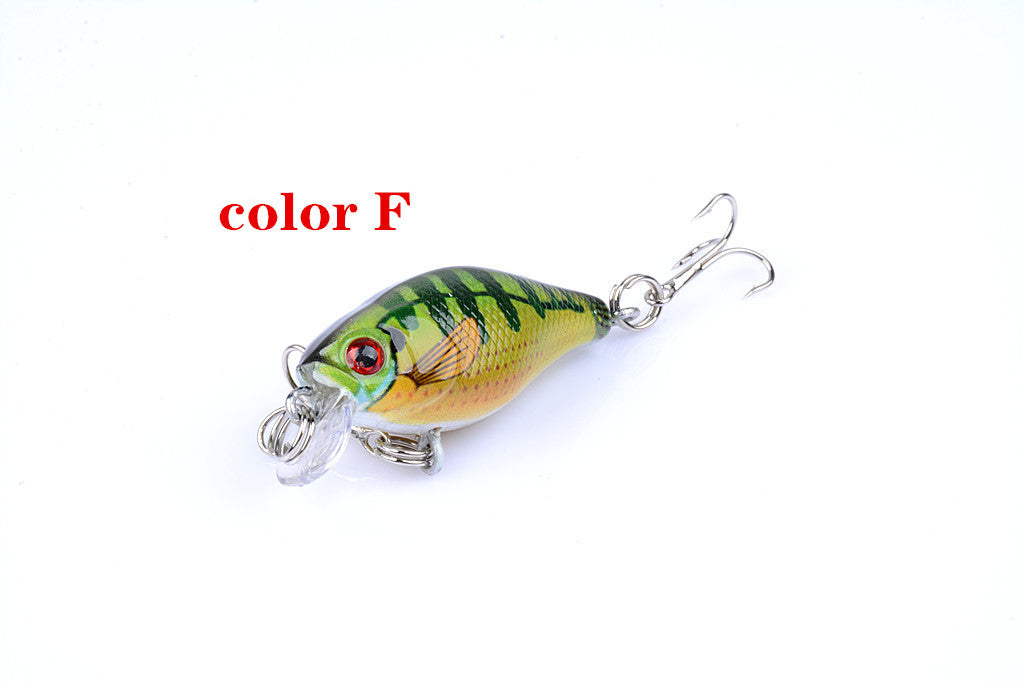 6x 4.3cm Popper Crank Bait Fishing Lures, 6 Colors, Topwater