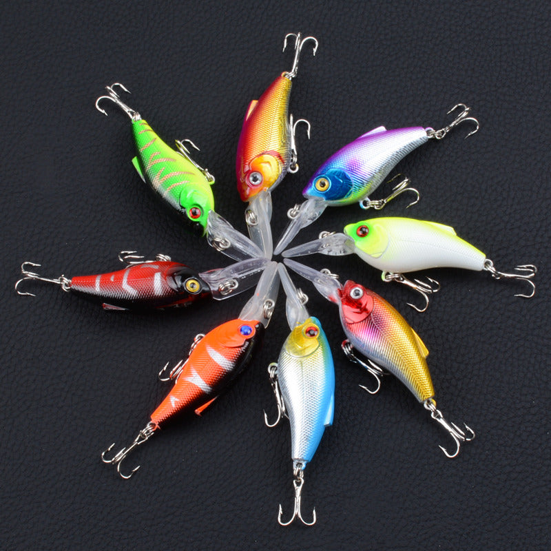 8x 7.5cm Popper Crank Bait Lures Set for Saltwater & Freshwater