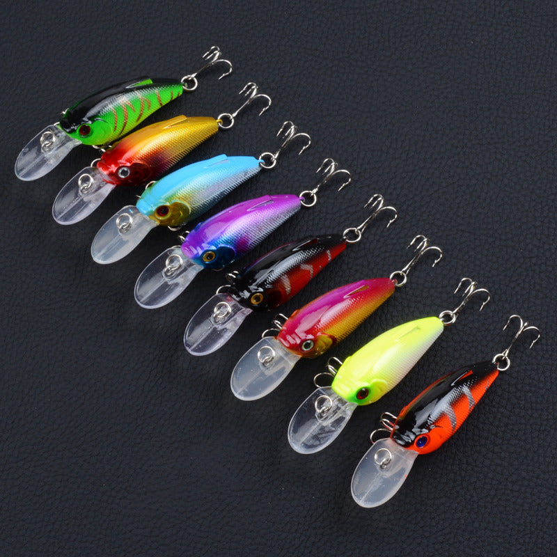 8x 7.5cm Popper Crank Bait Lures Set for Saltwater & Freshwater