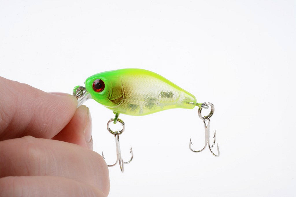 6x 4.5cm Popper Crank Bait Lures, Steel Balls, Bright Colors