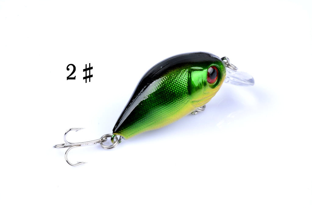 5x 5.5cm Popper Crank Bait Fishing Lures, Sharp Hooks