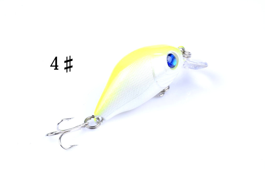 5x 5.5cm Popper Crank Bait Fishing Lures, Sharp Hooks