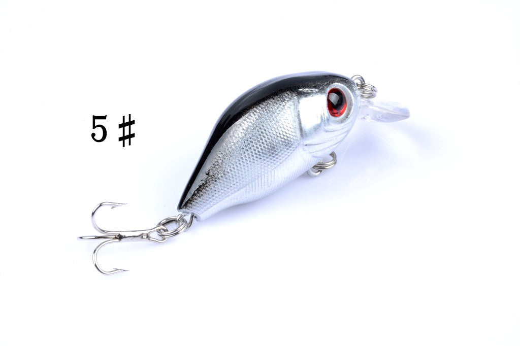 5x 5.5cm Popper Crank Bait Fishing Lures, Sharp Hooks