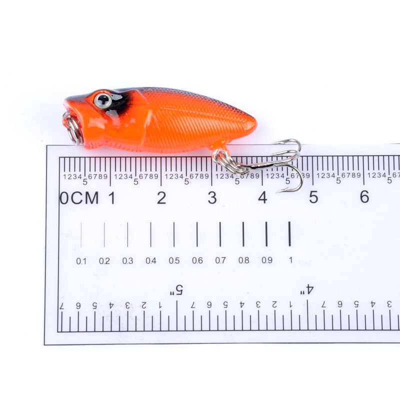 6X 3.5cm Colorful Popper Fishing Lures with 3D Eyes