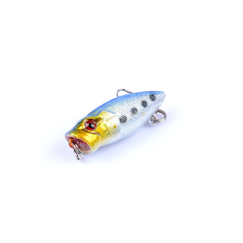 6X 3.5cm Colorful Popper Fishing Lures with 3D Eyes