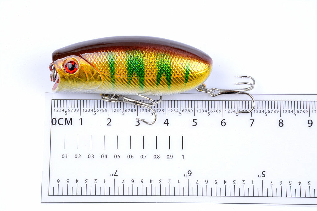 8X 6cm Topwater Fishing Lures with 3D Eyes and Sharp Hooks