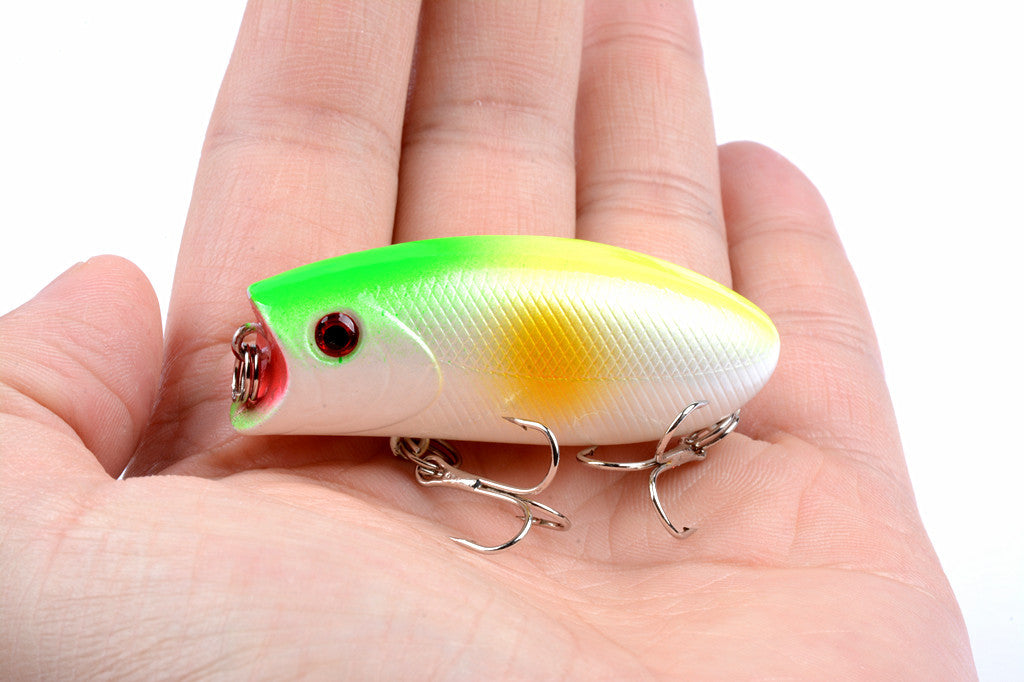 8X 6cm Topwater Fishing Lures with 3D Eyes and Sharp Hooks