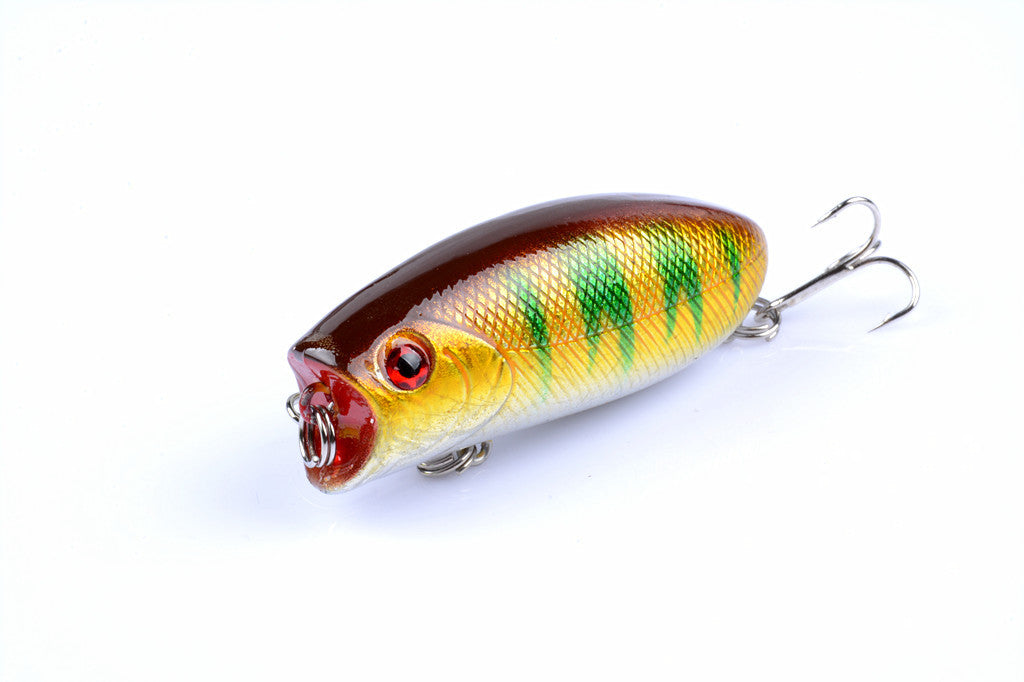 8X 6cm Topwater Fishing Lures with 3D Eyes and Sharp Hooks