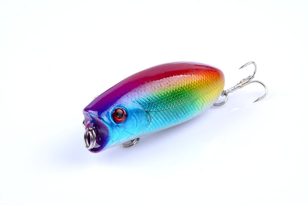 8X 6cm Topwater Fishing Lures with 3D Eyes and Sharp Hooks