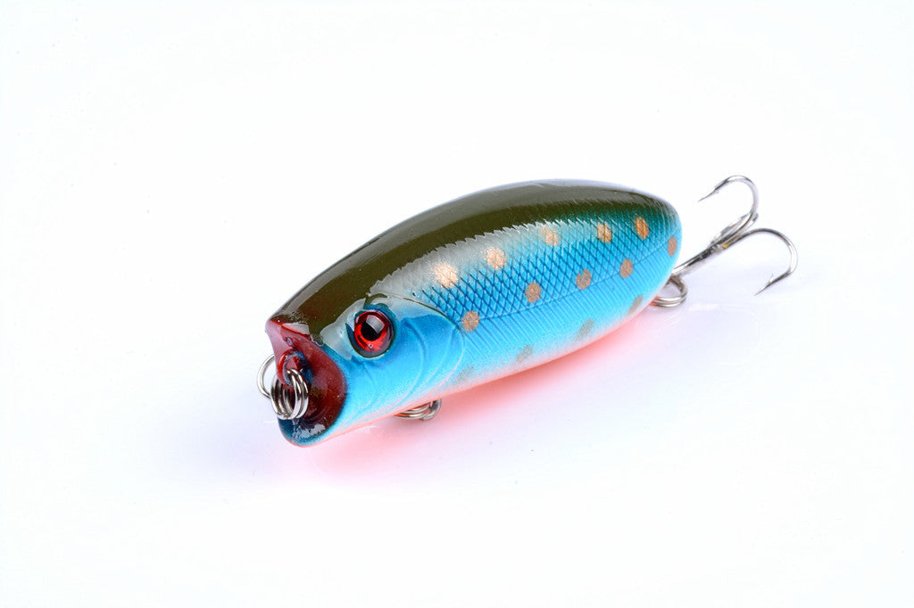 8X 6cm Topwater Fishing Lures with 3D Eyes and Sharp Hooks