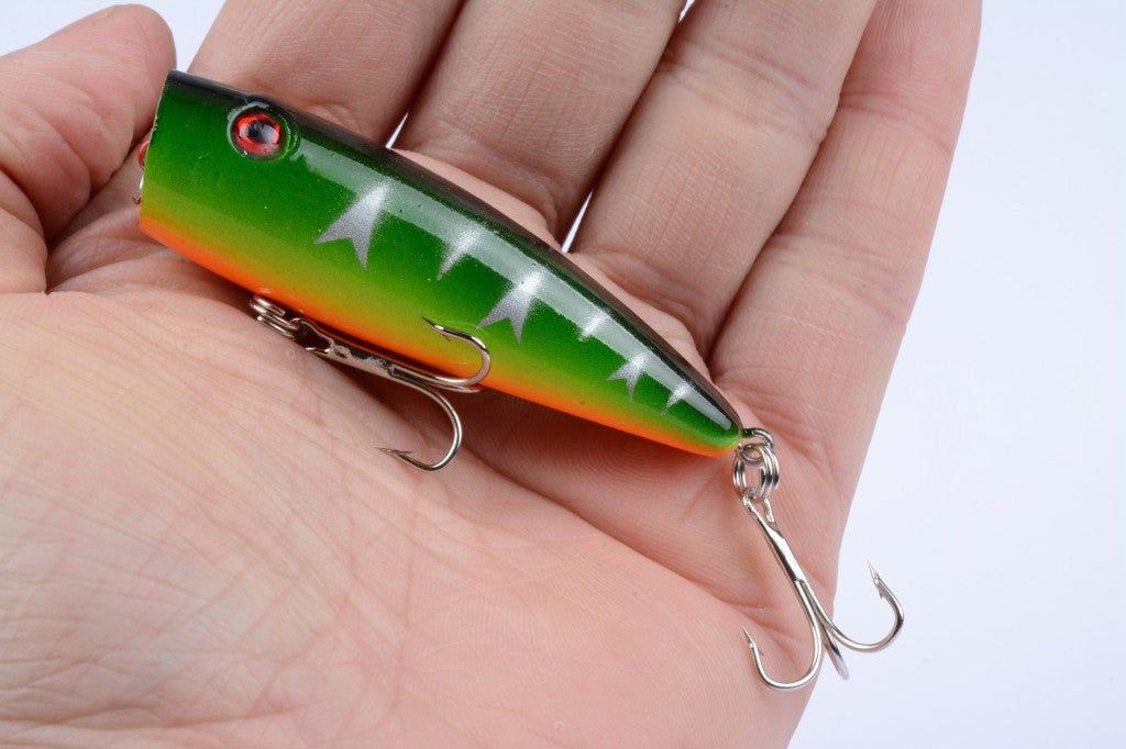 5X 7cm Topwater Fishing Lure Set, Realistic Colors & Hooks